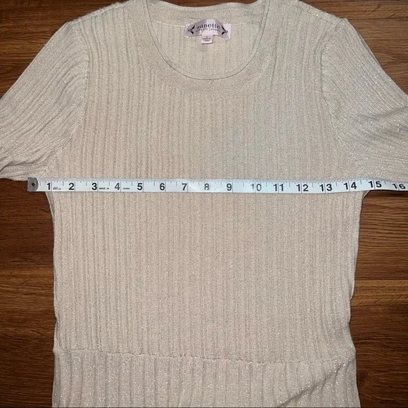 Nanette Lepore Womens Metallic Cocktail Sweaterdress Gold Size Small - Picture 6 of 10